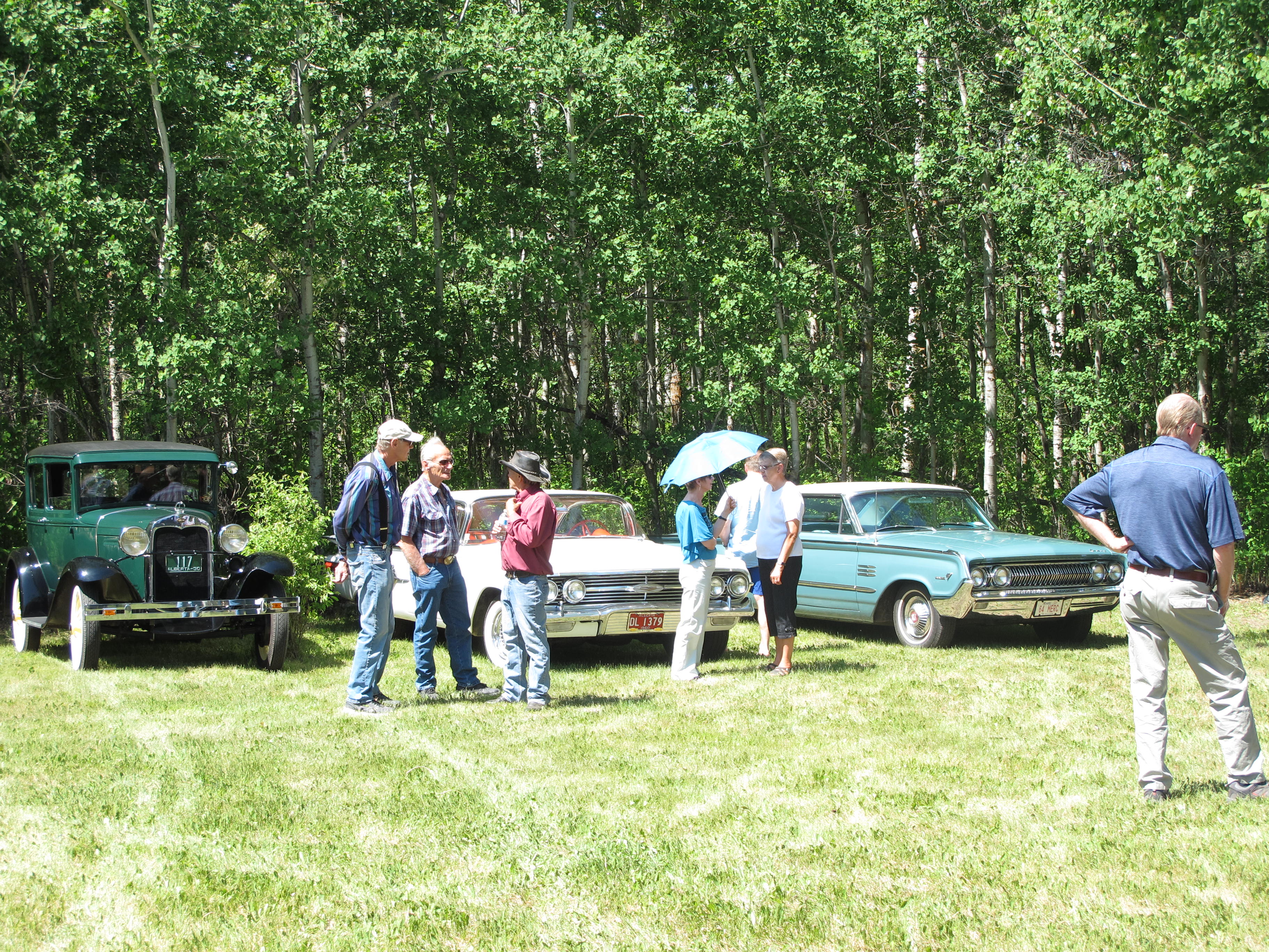 Antique car club attendees